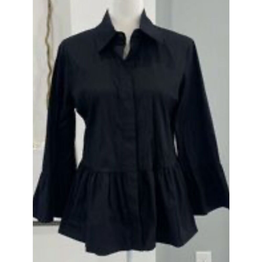 Black Label by Chico’s Peplum Button-Front Women's Top
